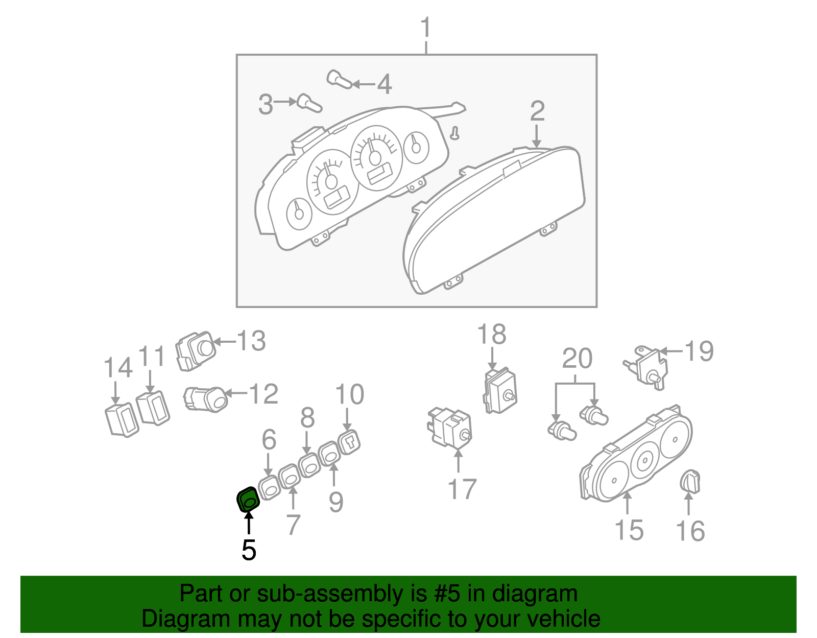 Hazard Switch - Ford (YL8Z-13350-BB)