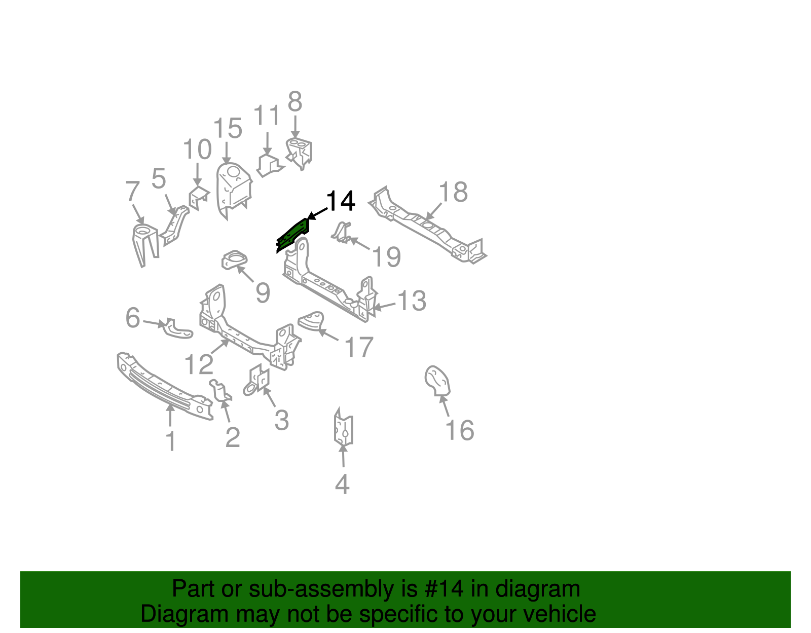 2003-2008 Kia Sorento Suspension Cross-Member Gusset 62160-3E000 ...
