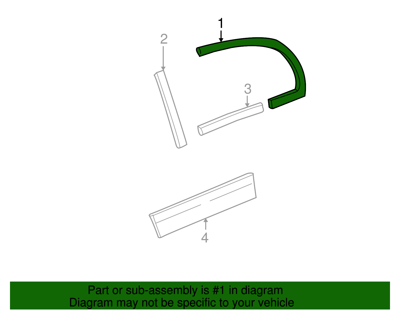 Window Molding - Ford (YW1Z-54255A60-BA)