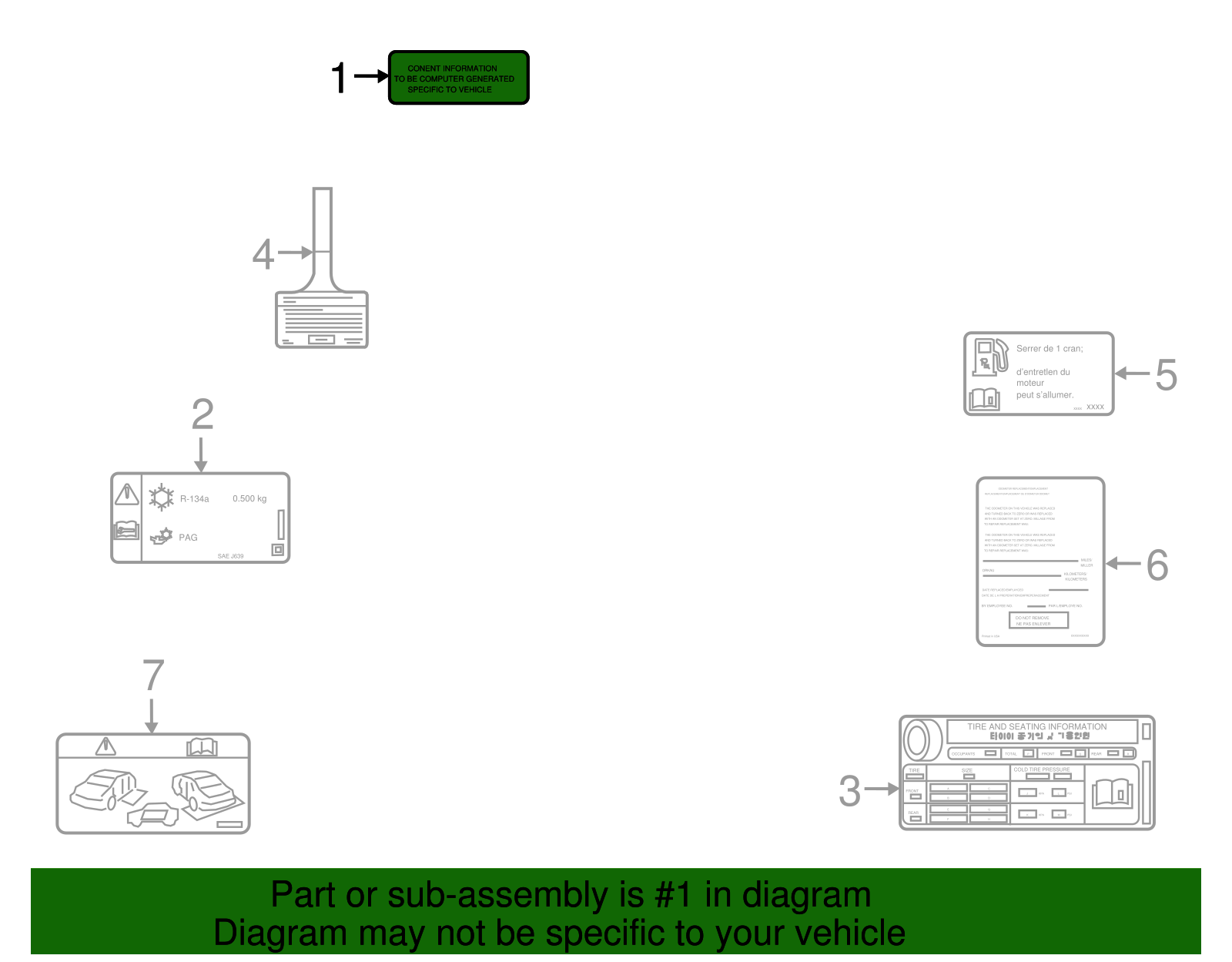 Vehicle Emission Control Information Label - GM (95351300)