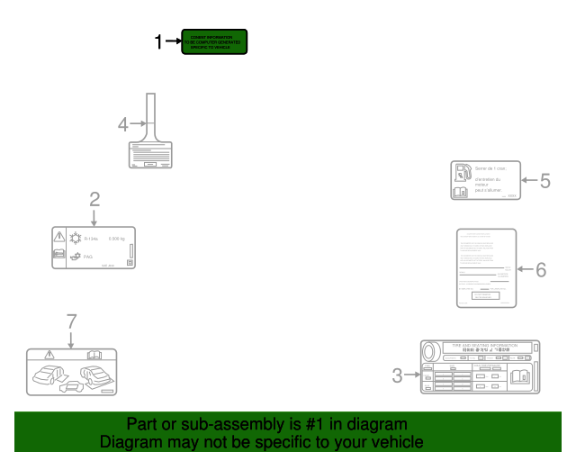 2013 Buick Encore Vehicle Emission Control Information Label 25189253