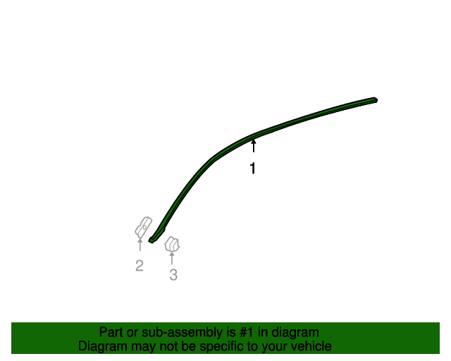 73166STXA01ZA Molding Assembly, L Drip Side Roof Rail *NH70* (Flat