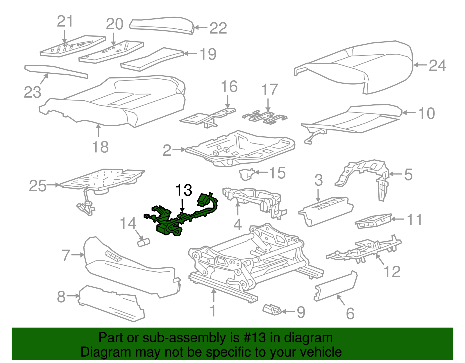 Passenger Seat Wiring Harness - Cadillac (84107658)