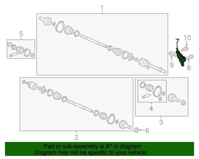 44512SZAA00 Base Half Shaft Bearing Support 20112020 Honda