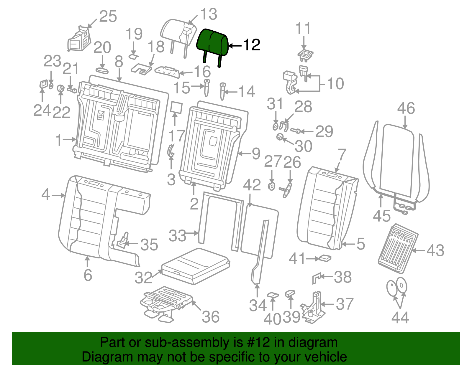 Headrest - Volkswagen (7L6881901K3V2)