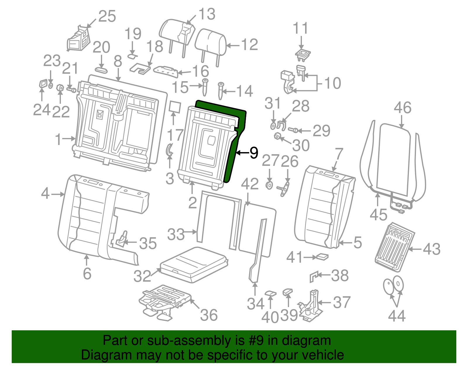 Seat Back Panel - Volkswagen (7L6-885-753-Y56)
