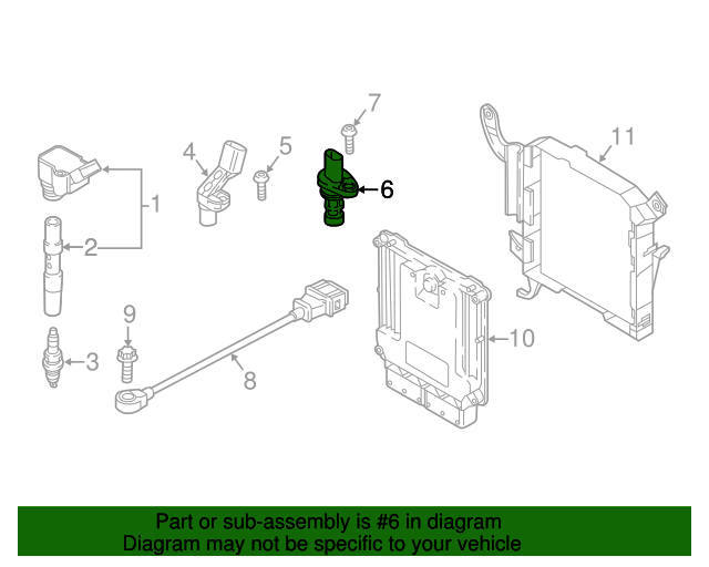 20182020 Audi Q5 Crankshaft Position Sensor 06K906433B Audi OEM Parts