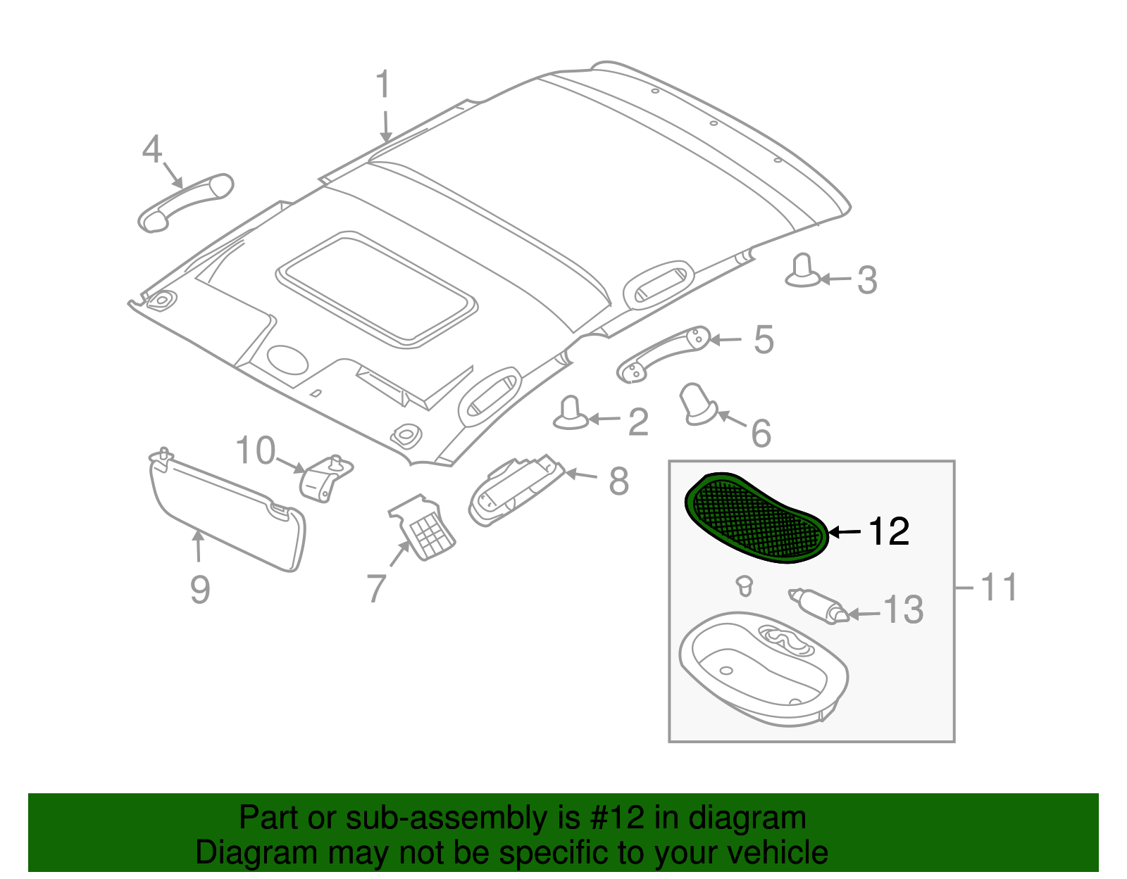 Dome Lamp Lens - GM (96281317)