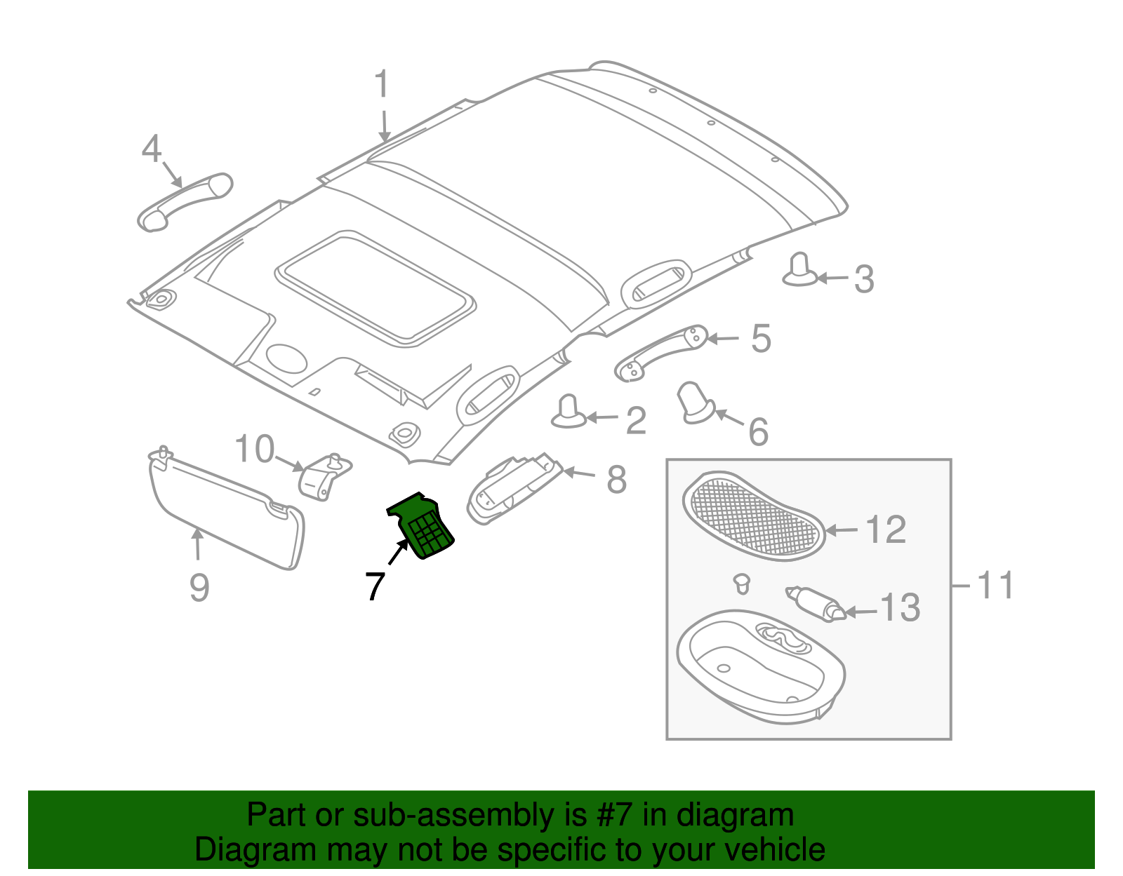 Passenger Side Roof Panel Cover Pad - GM (96650265)