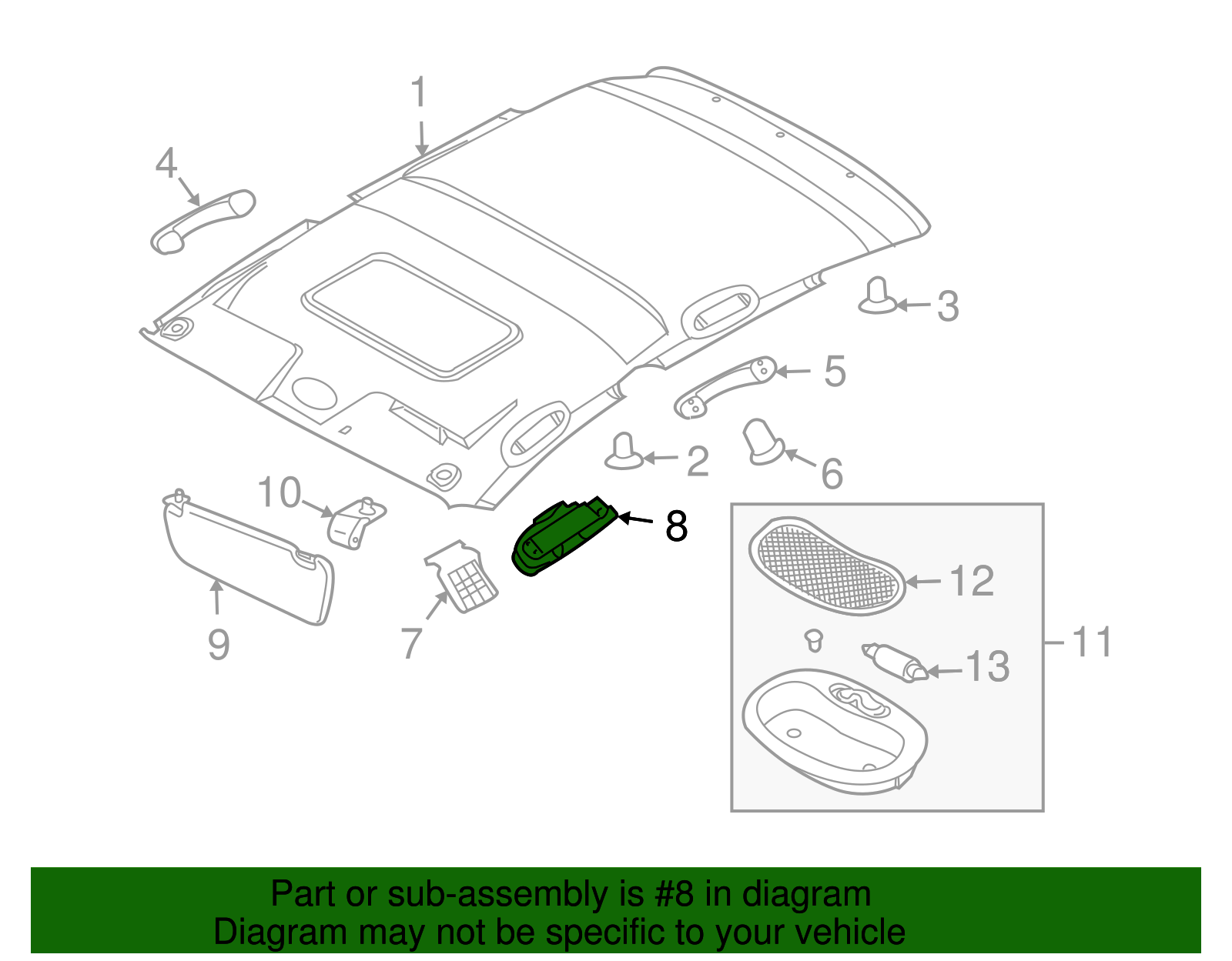 Roof Front Outer Compartment - GM (96989539)