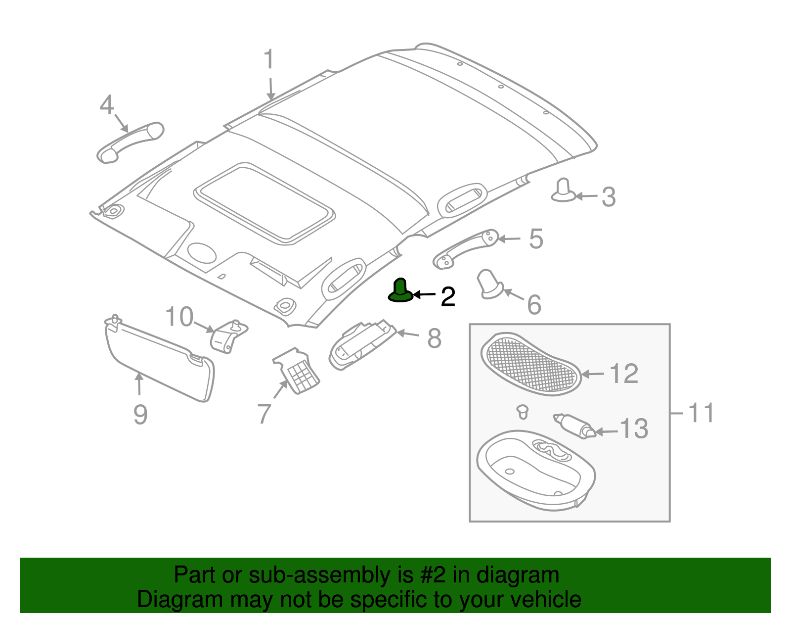 Light Titanium Headliner Trim Panel Clip - GM (94530769)