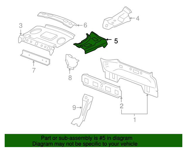 89025210 GM Passenger Side Rear Window Panel Extension Brace GM Parts