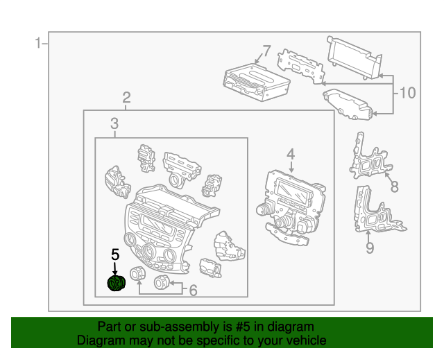 39103SDAA21 Knob Assembly Volume 2006 2007 Honda Accord Honda