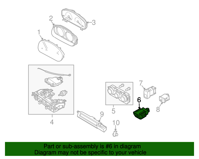 20062007 Mazda 5 Hazard Switch CC29664H0