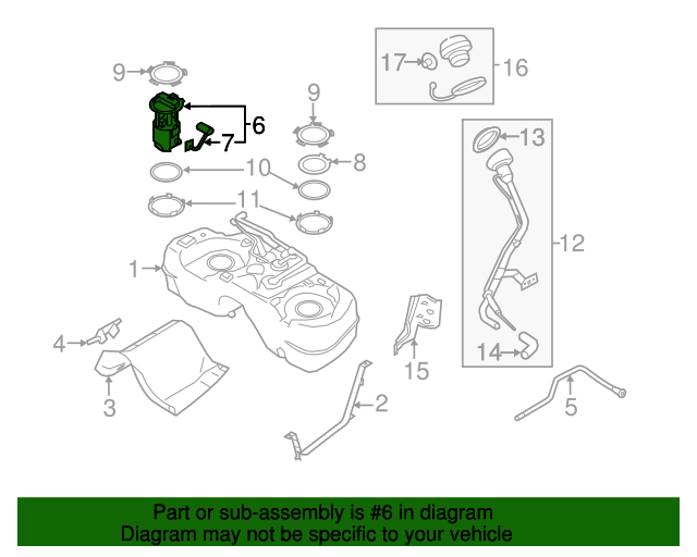 20112017 Nissan Juke Fuel Pump Assembly 170401KM1A