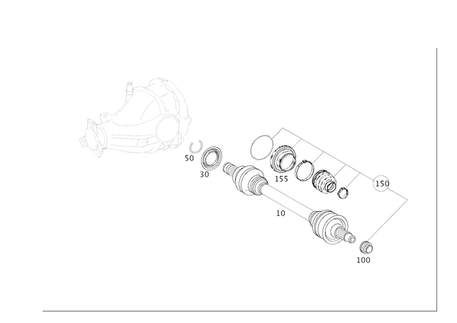 222-350-22-04 - Rear Axle Shaft For 2014-2021 Mercedes-Benz S63 