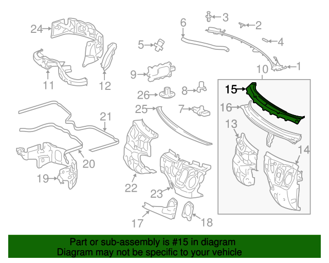 Genuine Mercedes-Benz Cowl Panel 211-626-00-55