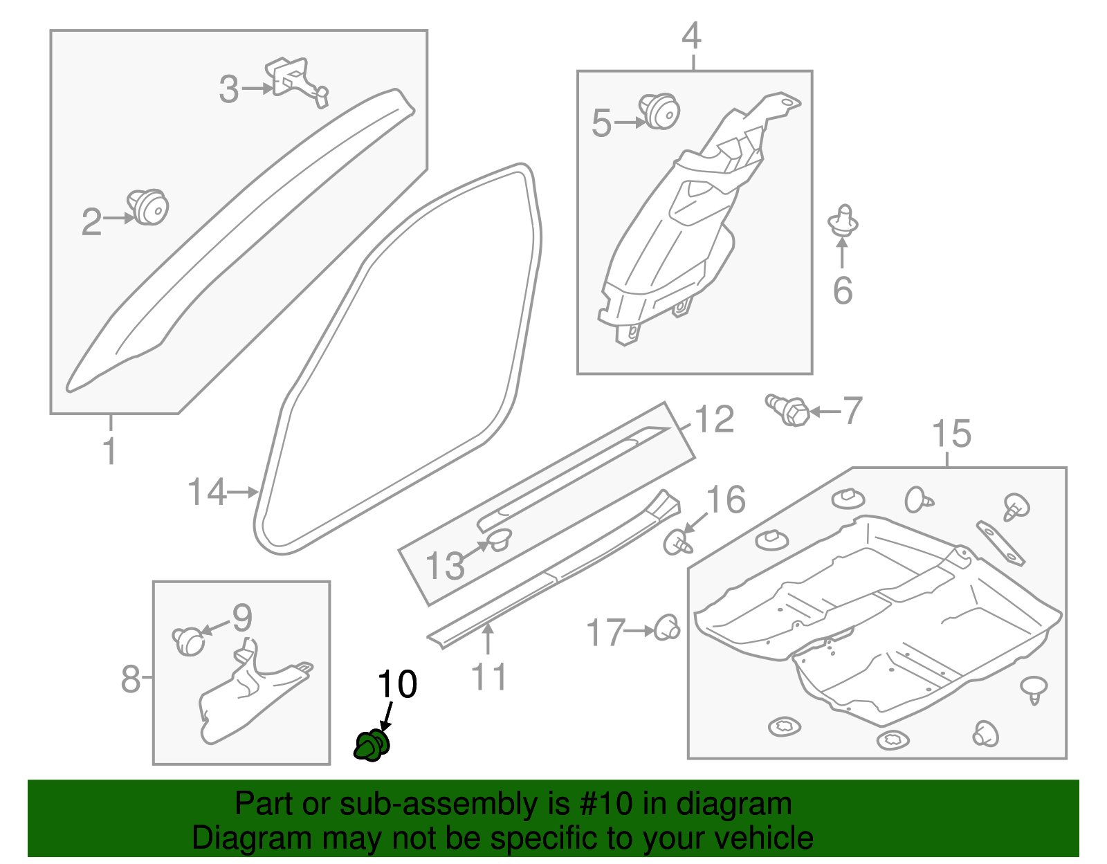 Rear Body Panel Trim Panel Clip - Scion (SU003-02986)