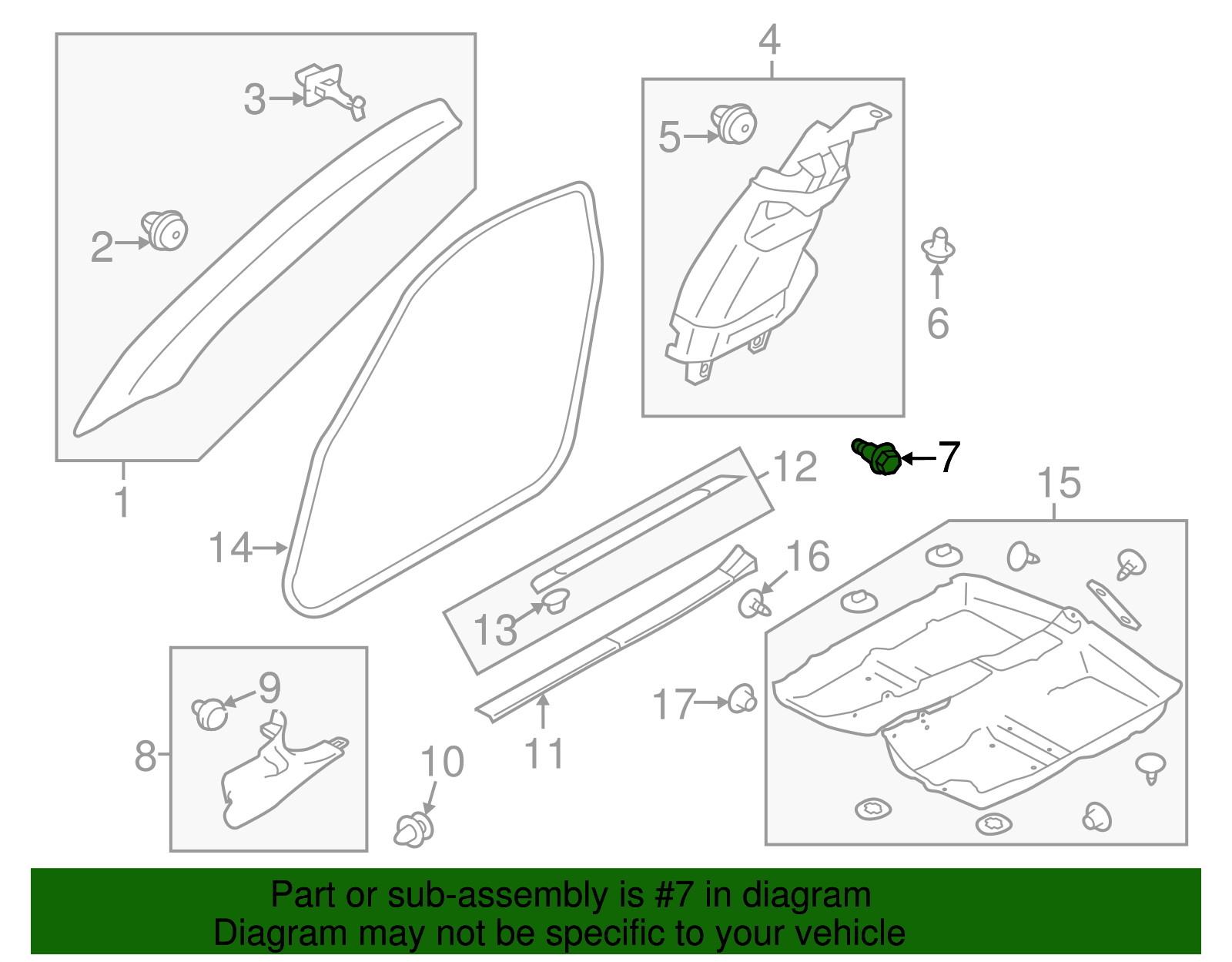 Upper Center Pillar Trim Bolt - Scion (SU003-01535)