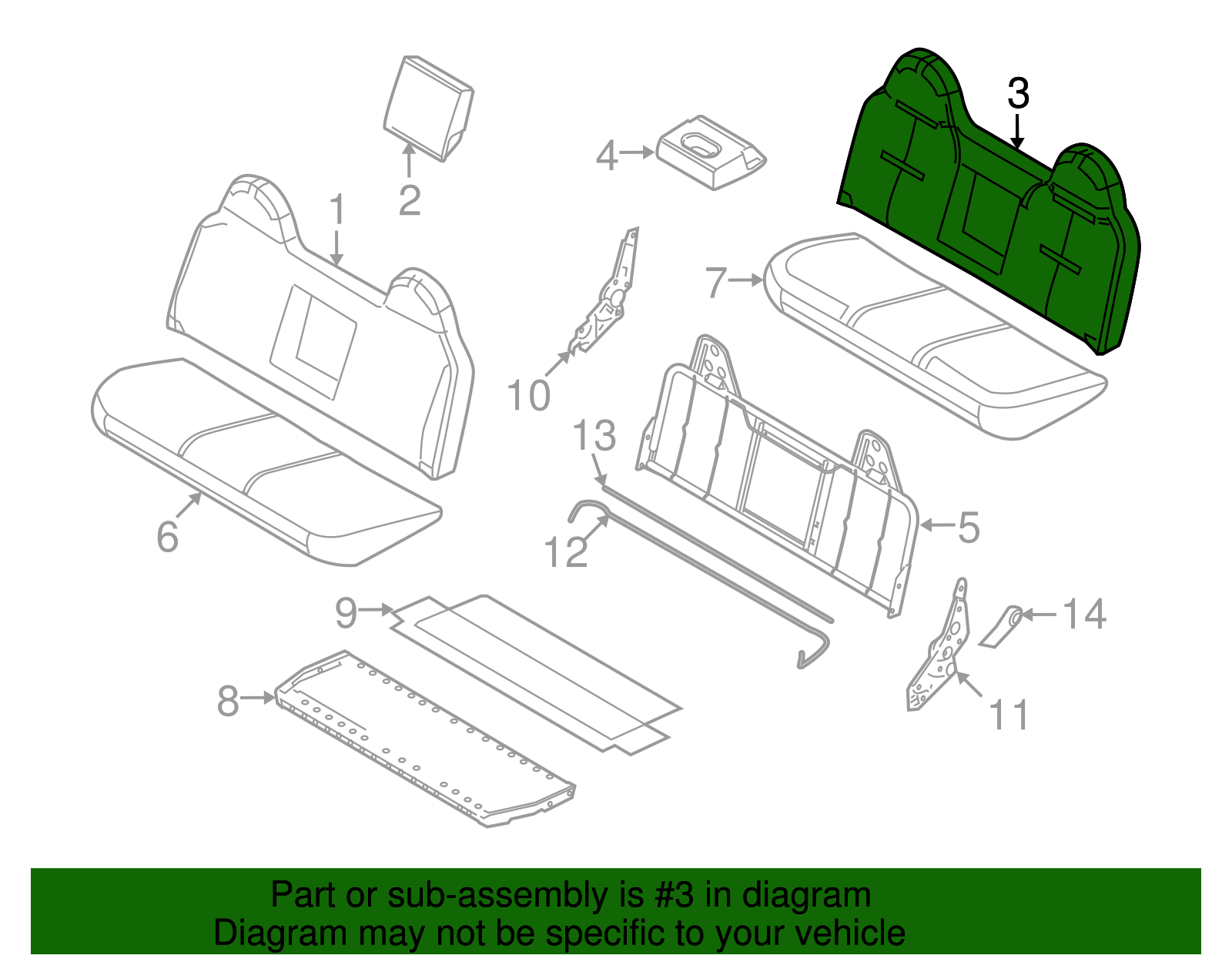 Seat Back Pad - Ford (8C3Z-2564810-T)