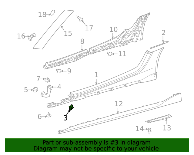 90118-WA295 - Rocker Molding Rivet - 2020-2022 Toyota GR Supra | Sparks ...