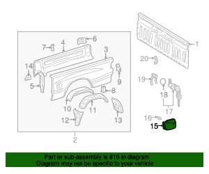 Genuine Toyota Fuel Filler Door Housing Lid - Part # 77305-0C061, Fits 2014-2021 Tundra