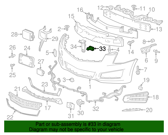 20132018 Cadillac Ambient Air Temperature Gauge Sensor 22769165 GM