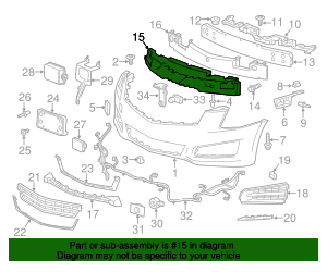 22787980 - Front Upper Bumper Fascia Energy Absorber 2013-2014 Cadillac ...