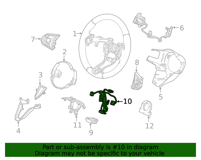 20192021 Acura RDX SubWire, Cable Reel 77901TJBA10 OEM Discount Parts