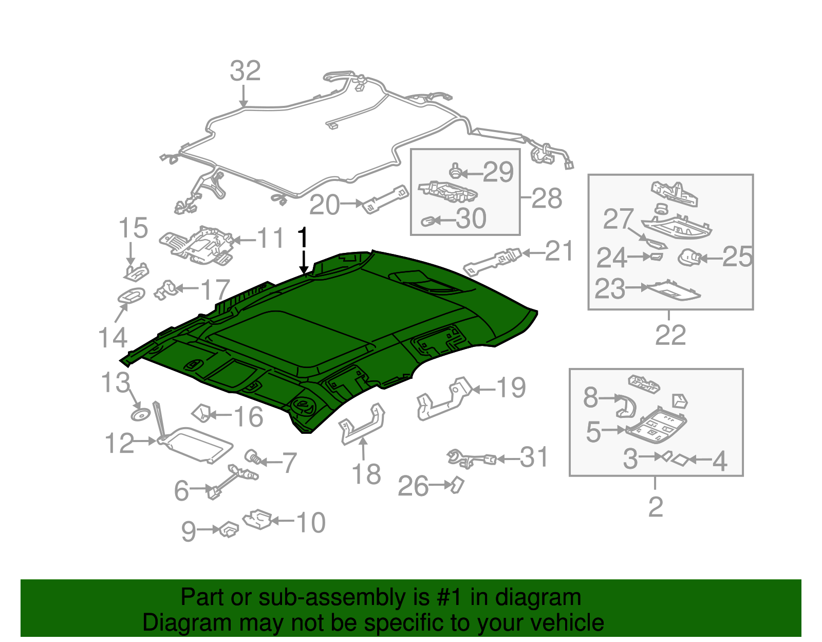 Panel Assembly, Hdlng Tr *Left Gray *Gray - Cadillac (89026173)