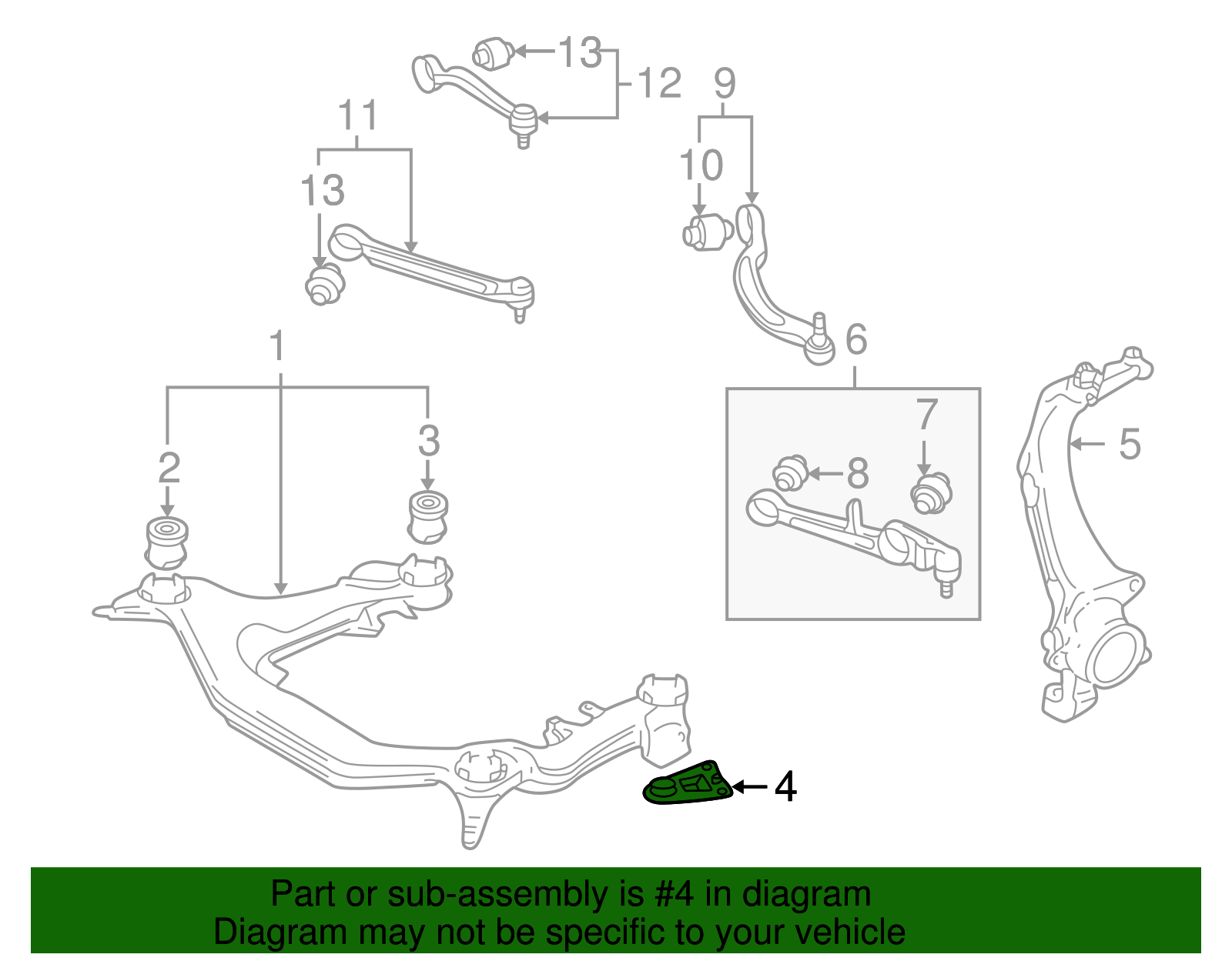 Engine Cradle Support - Volkswagen (8D0-399-542-E)