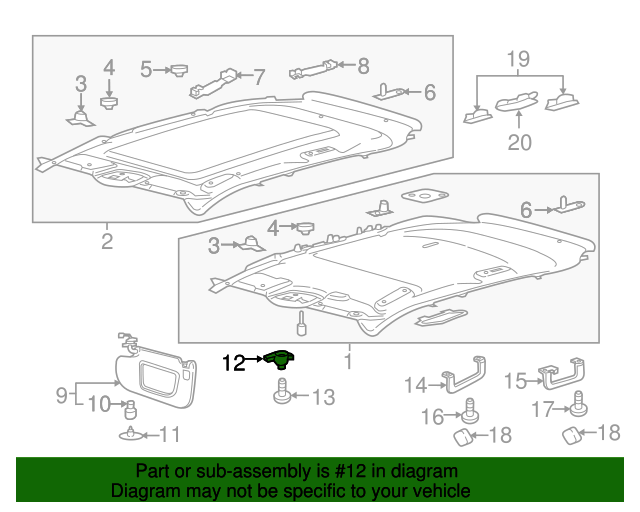 20152021 Ford Edge OEM Sun Visor Clip FT4Z7804132AA OEM Ford Parts