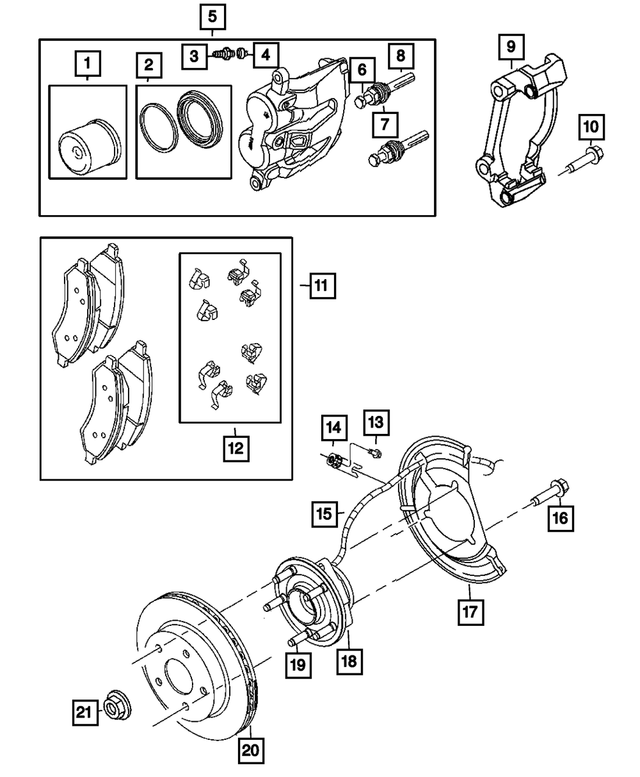2006-2008 Dodge Ram 1500 Brake Hub And Bearing, Right 68088025AA | Mopar  Estores