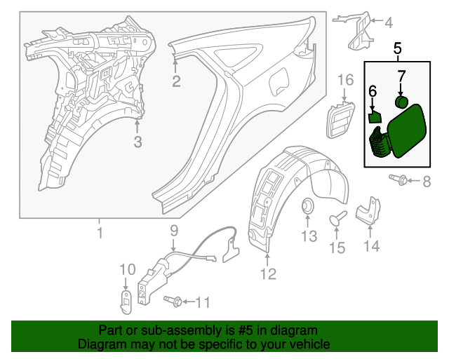 20162019 Hyundai Sonata Fuel Door 69510C1000 OEM Parts Online