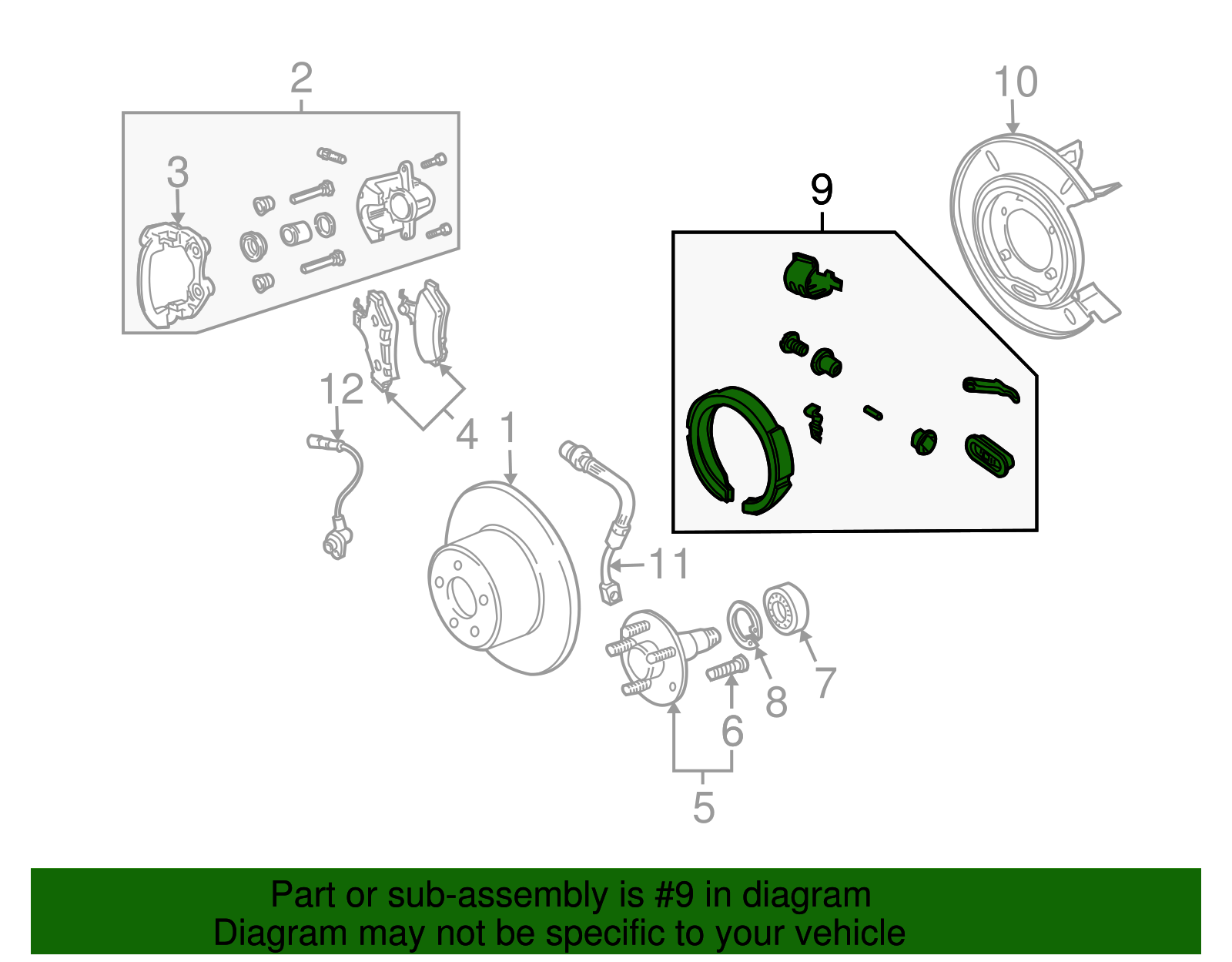 Shoe Kit, Rear Park Brake - GM (95711063)