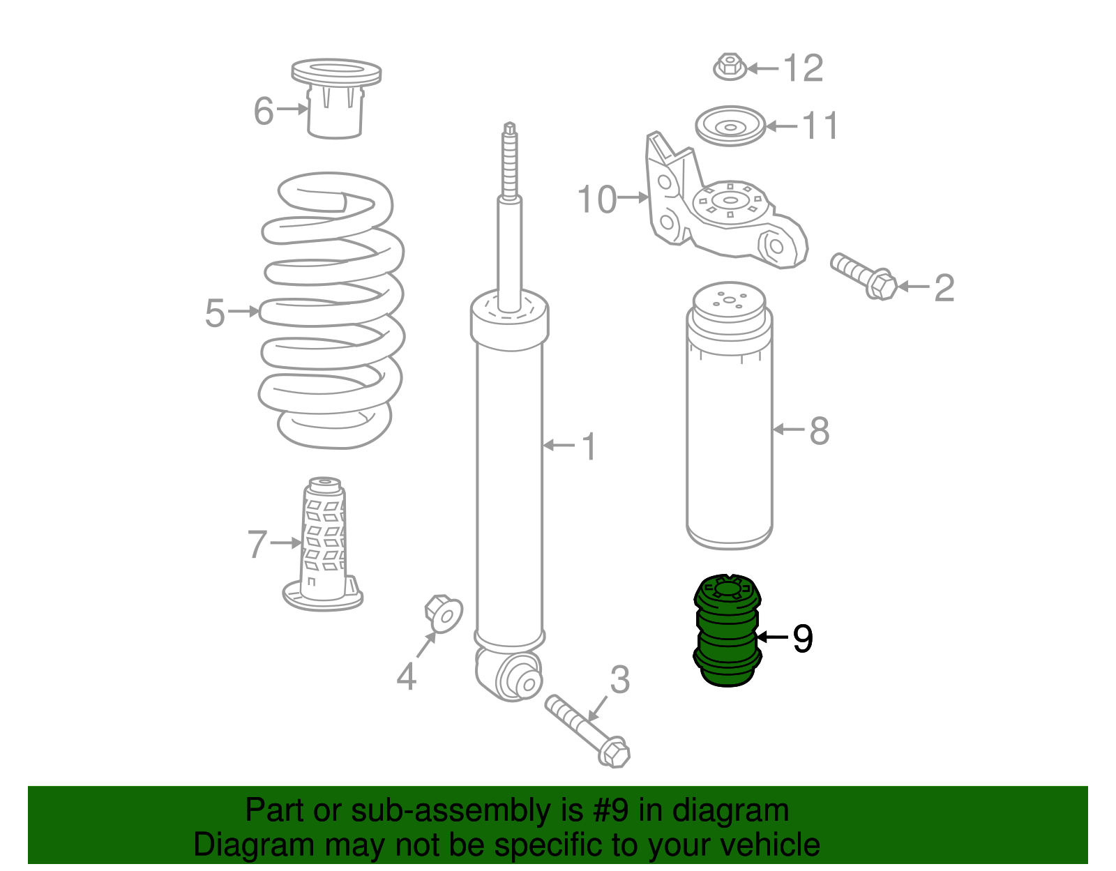 Rear Shock Absorber Bumper - GM (84076743)
