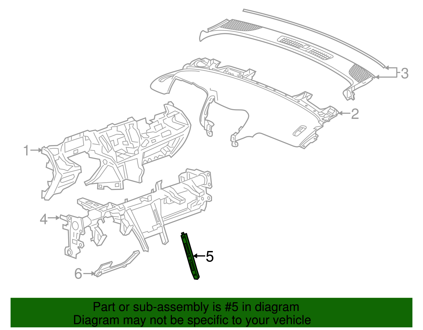 Passenger Side Instrument Panel Center Lower Bracket - GM (84367331)