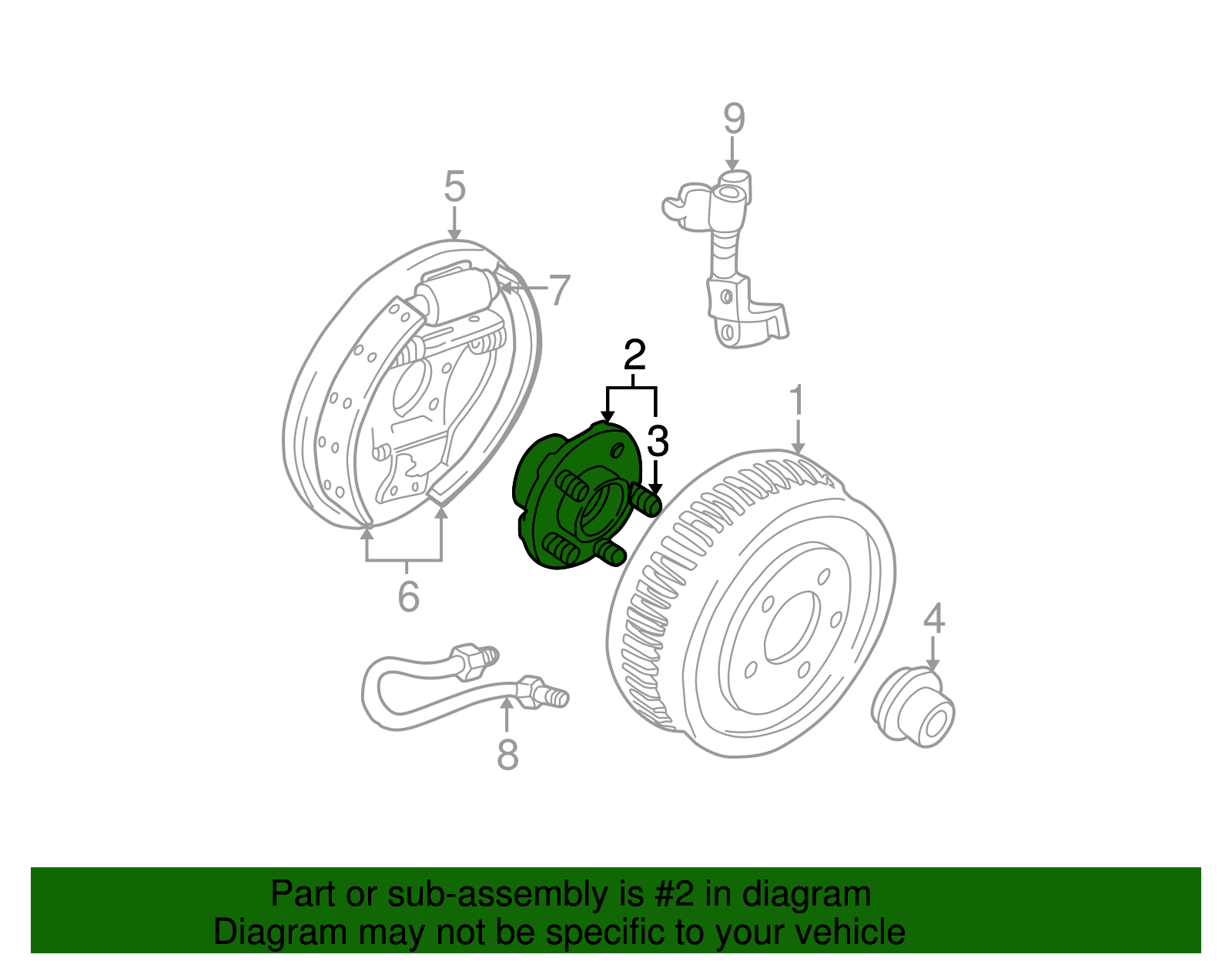 Hub Assembly - Ford (YF1Z-1104-AC)