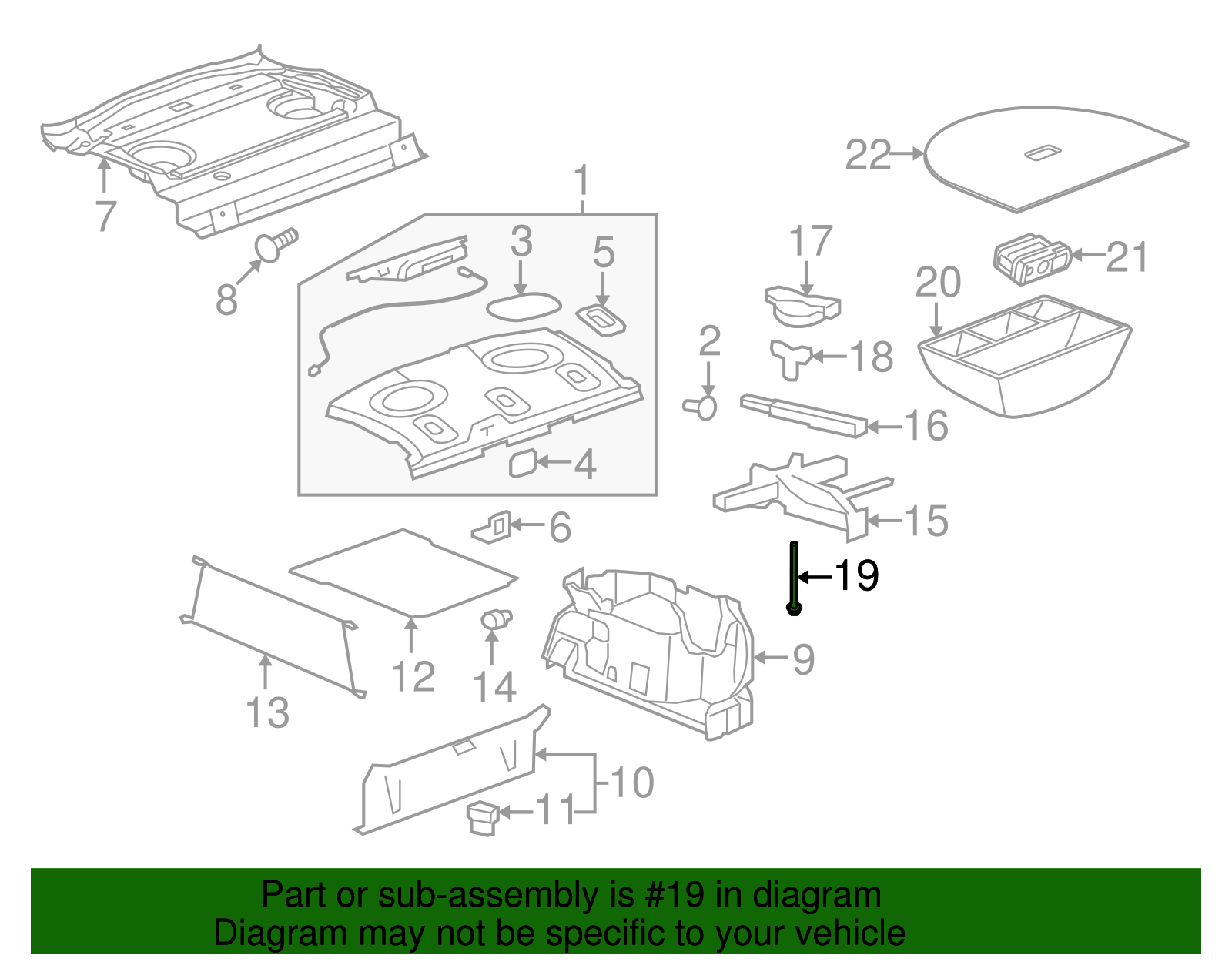 Spare Tire Storage Bolt - GM (11589112)