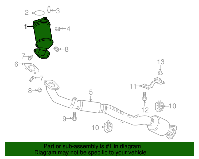 12656263 GM 3Way Catalytic Converter with Flanges and Studs GM Parts