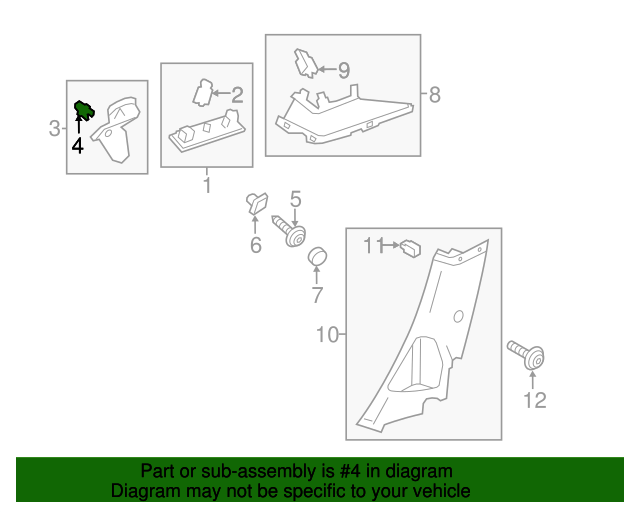 20122018 Ford Focus OEM Body CPillar Trim Panel Clip W716664S439