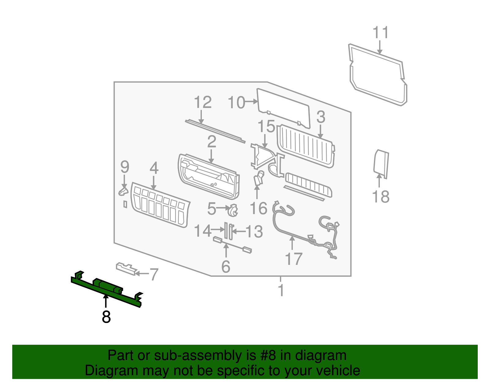 Molding Assembly-E/Gate Center                  *Ebony - GM (10392681)
