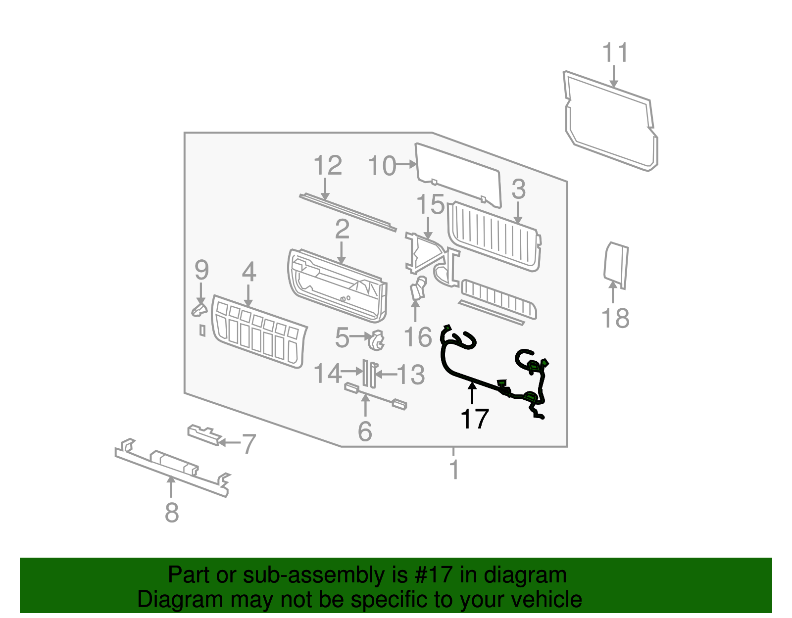 Harness Assembly-Folding Rear Panel - GM (15097704)