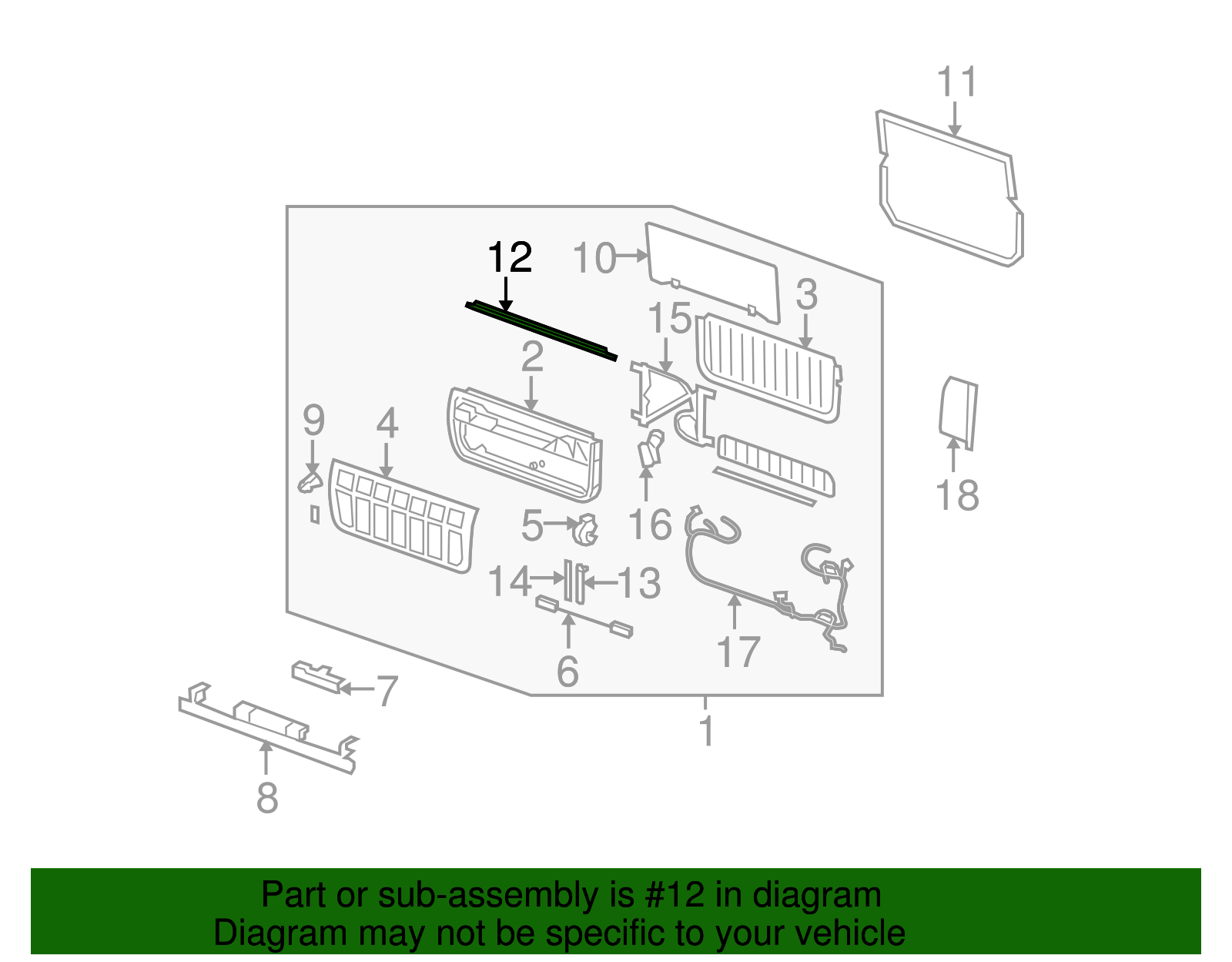 Sealing Strip Assembly-M/Gate Wdo  Otr - GM (15243840)