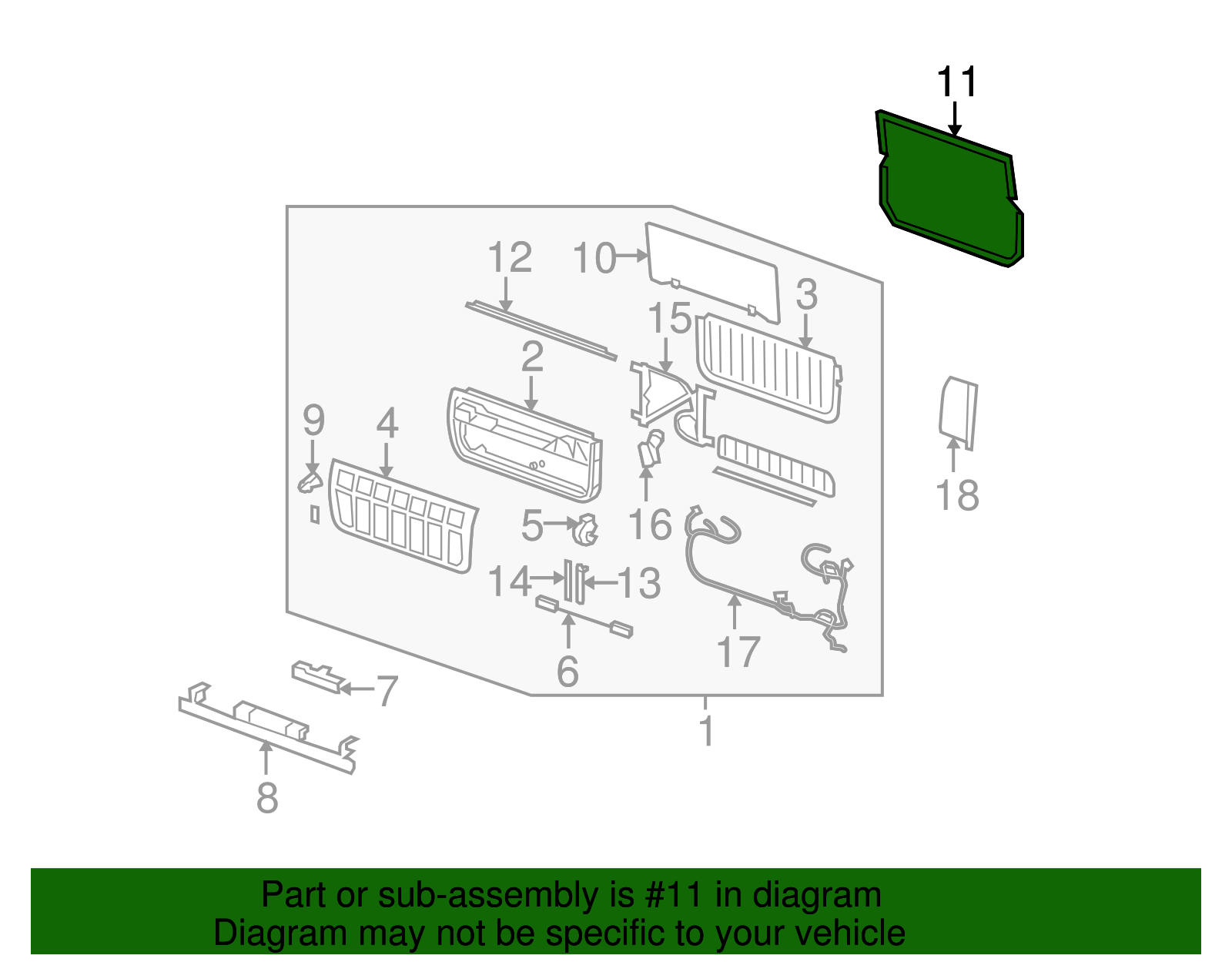 Weatherstrip Assembly-M/Gate Wdo             *Black (15871403)