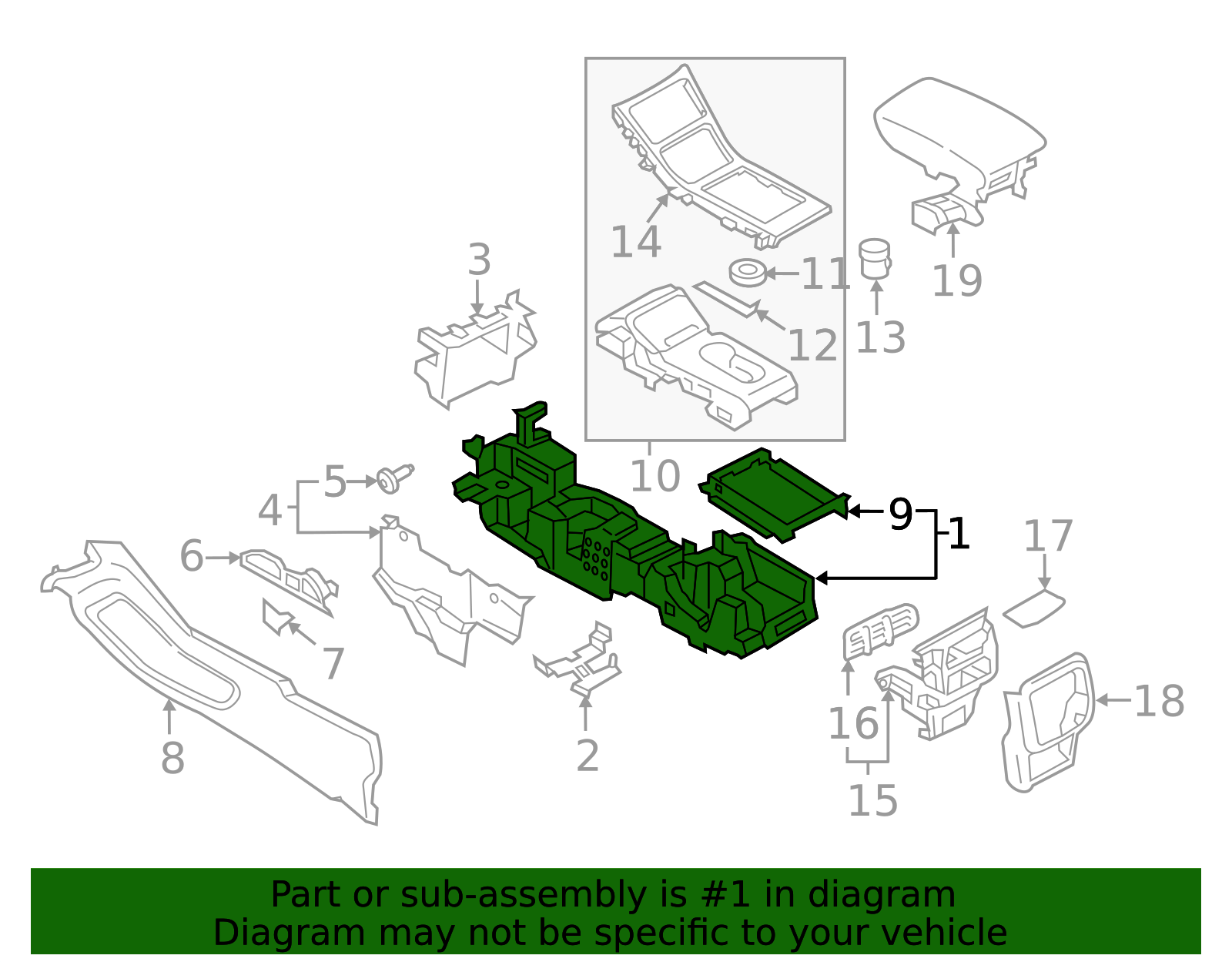 Console Body - Ford (GD9Z-54045B30-AA)