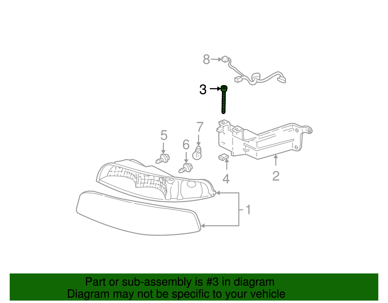 Headlamp Assembly Adjust Bolt - GM (25641757)