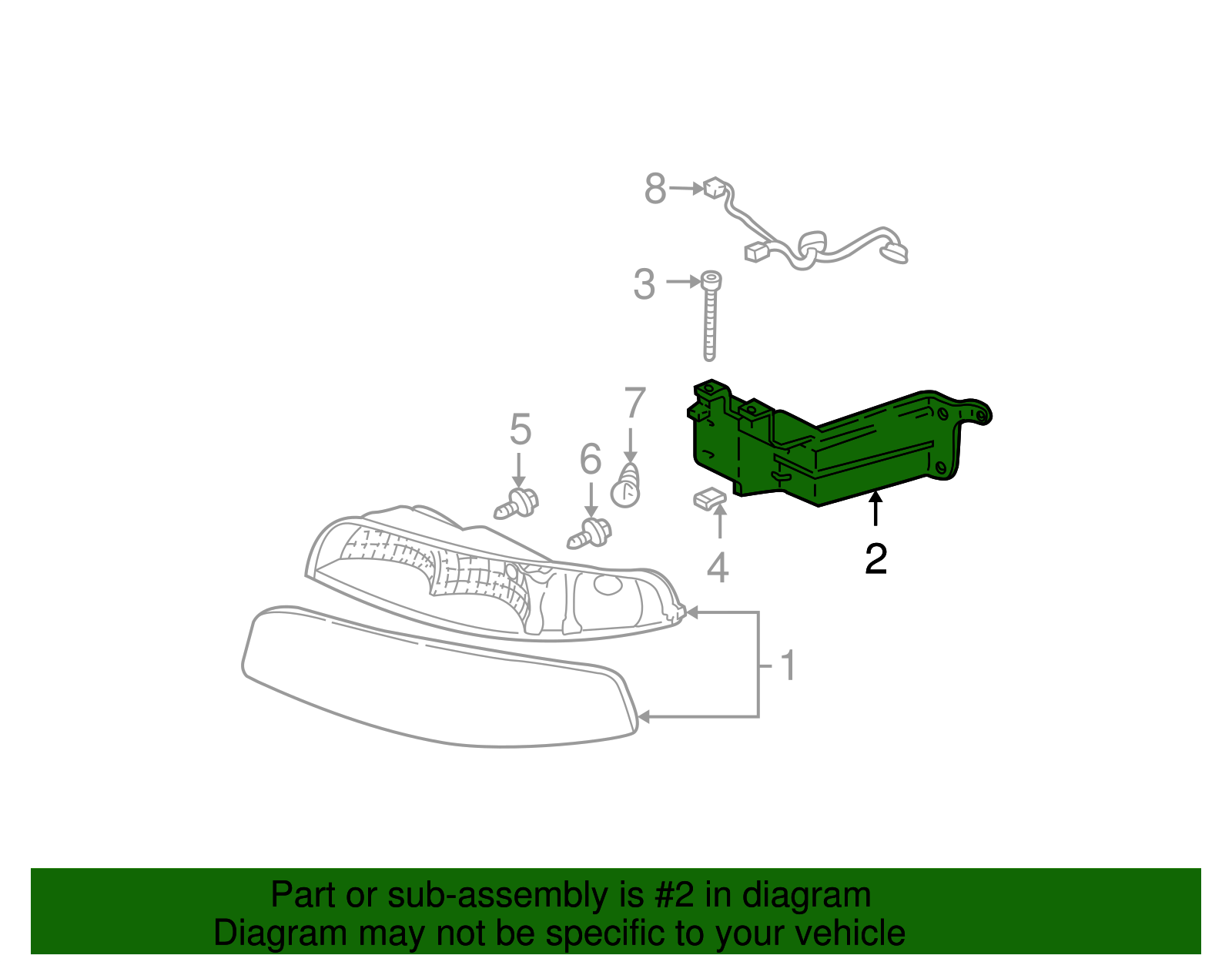 Passenger Side Headlamp Bracket - GM (25641754)