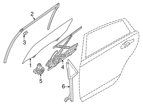 Glass - Rear Door for 2015 Nissan Altima #0