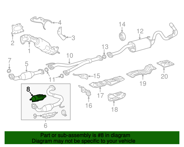 20052023 Toyota Shield, Catalytic Converter 184350P020